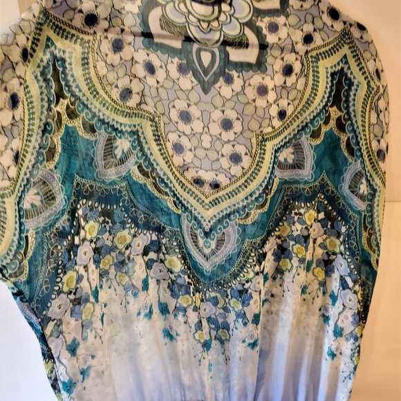 Evolution By JMS Women's Sheer Beachy Beaded Bohemian Plus Sized Y2K 1X - Picture 11 of 11